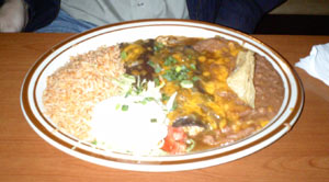 Anita's Blue Corn Enchilada Plate