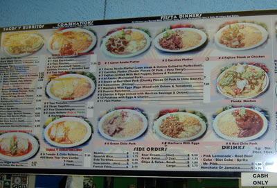 Fiesta Grill - Menu Board