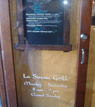 La Sirena Grill - Hours
