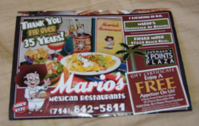 Mario's Fiesta Maya - Coupons