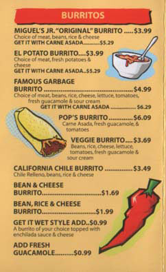 Miguel's Jr. Menu - Page 1