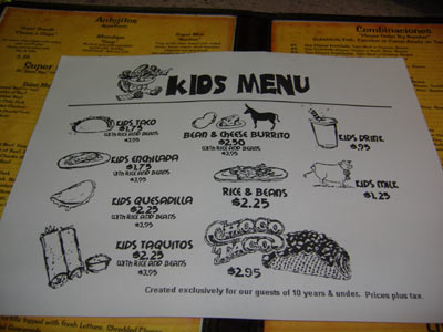 Super Mex - Kids Menu