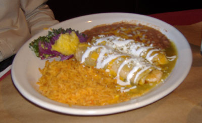 Tia Juana's Shrimp Enchilada Platter